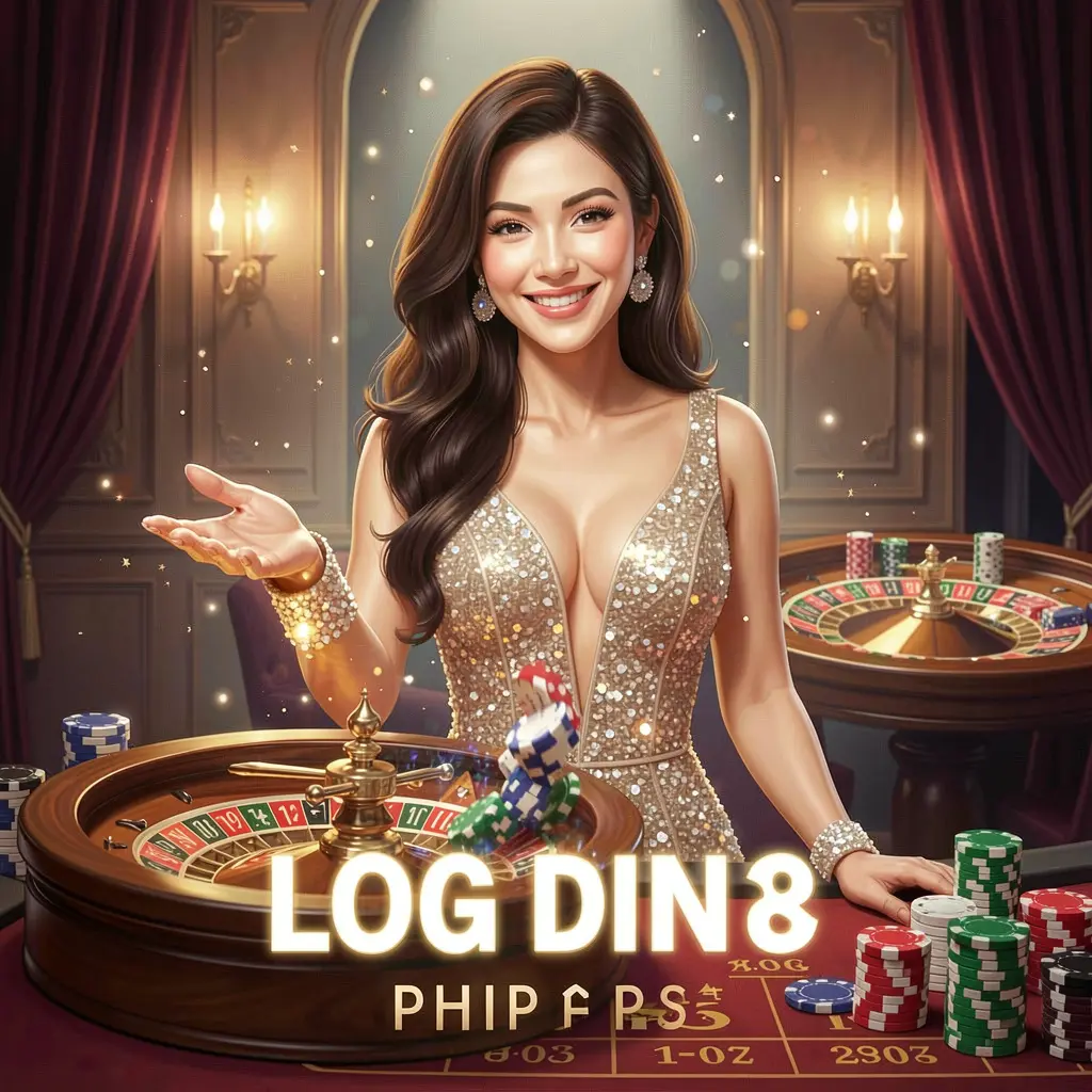 G4888 Login – Step into exciting live casino action in the Philippines Confident Filipino live casino hostess reaching out to enter the game with glowing roulette lights and chips on the G4888 login page